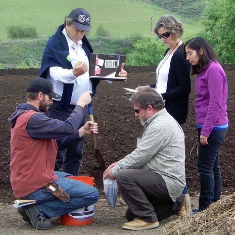 In the field